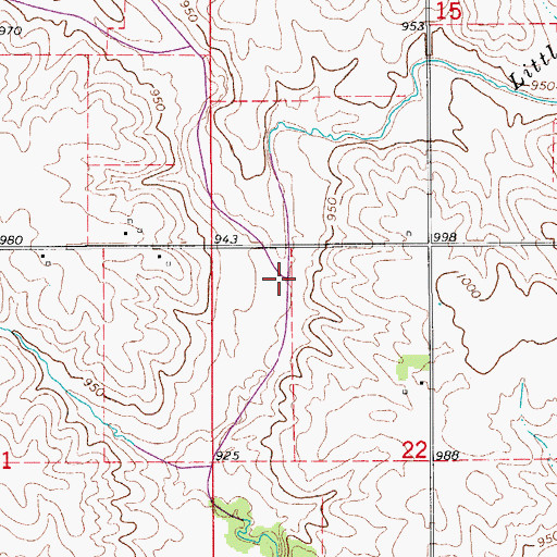 Topographic Map of Little Asher Creek, IA