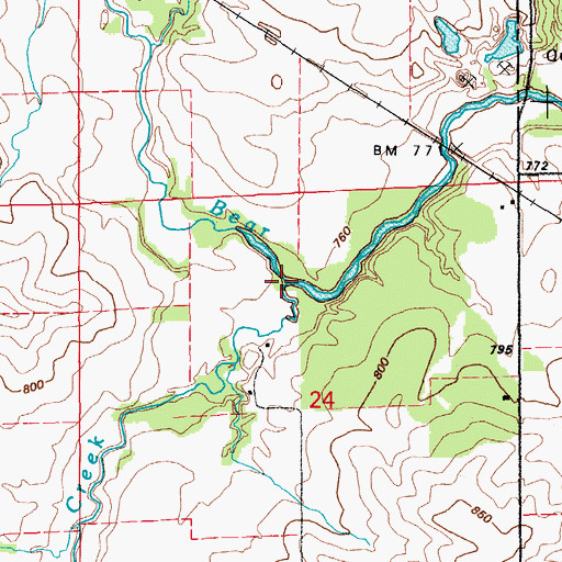 Topographic Map of Little Bear Creek, IA