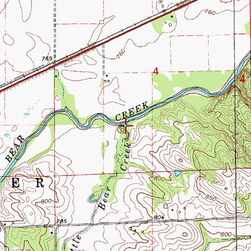 Topographic Map of Little Bear Creek, IA