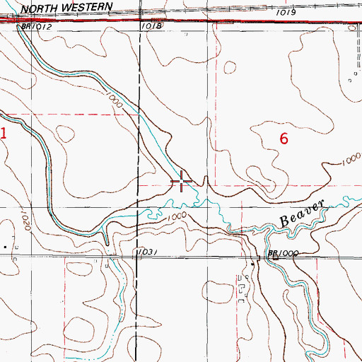 Topographic Map of Little Beaver Creek, IA