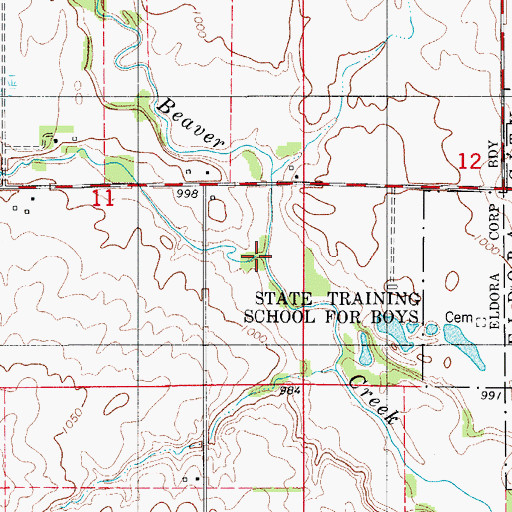 Topographic Map of Little Beaver Creek, IA