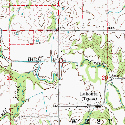 Topographic Map of Little Bluff Creek, IA