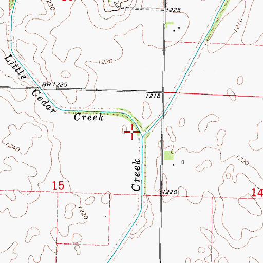 Topographic Map of Little Cedar Creek, IA