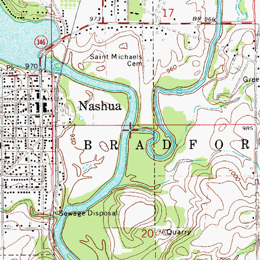 Topographic Map of Little Cedar River, IA