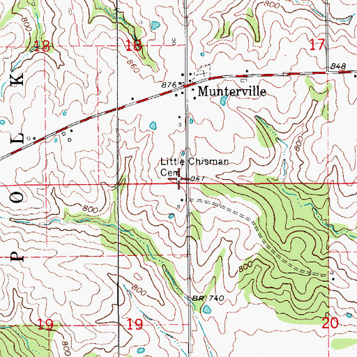Topographic Map of Little Chisman Cemetery, IA