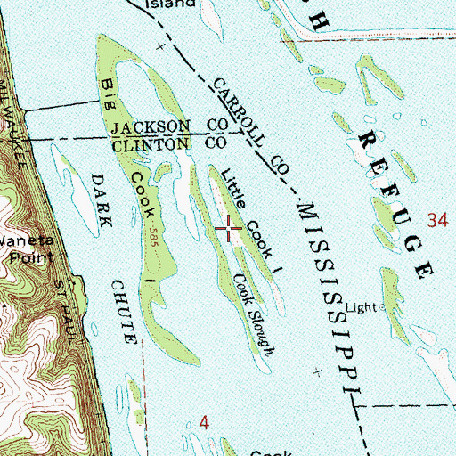 Topographic Map of Little Cook Island, IA