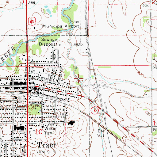 Topographic Map of Little Coon Creek, IA