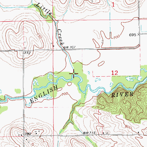 Topographic Map of Little Creek, IA