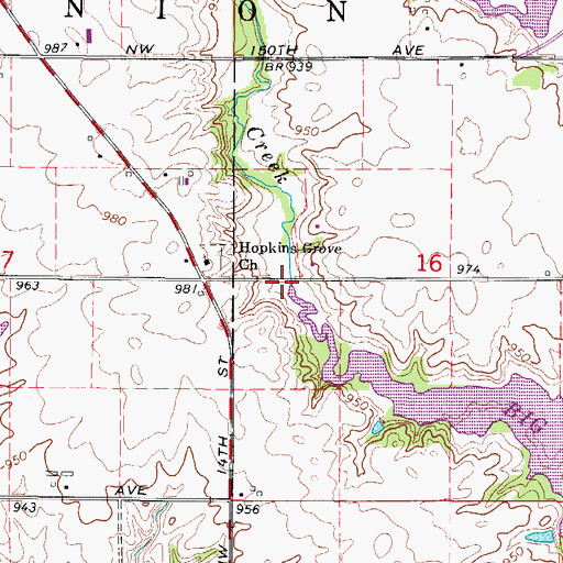 Topographic Map of Little Creek, IA
