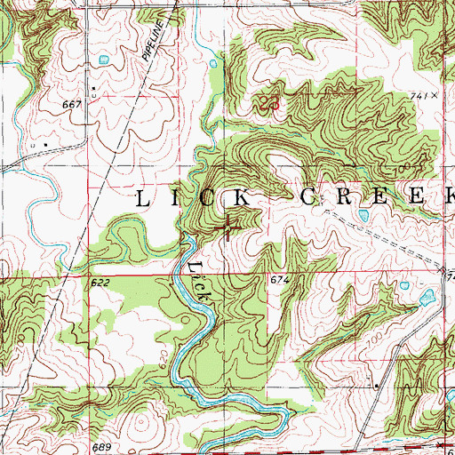 Topographic Map of Little Creek, IA