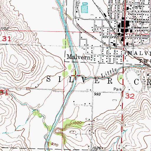 Topographic Map of Little Creek, IA
