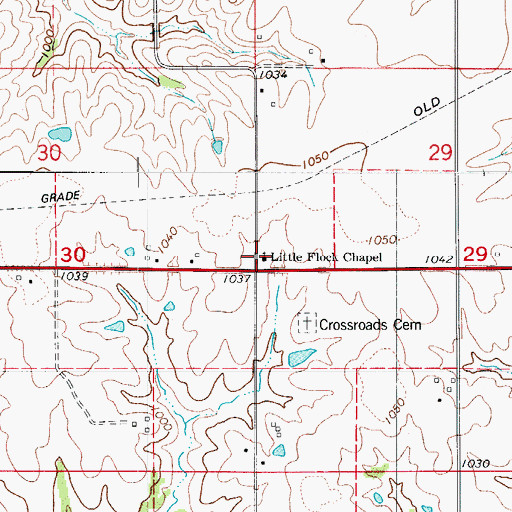 Topographic Map of Little Flock Chapel, IA