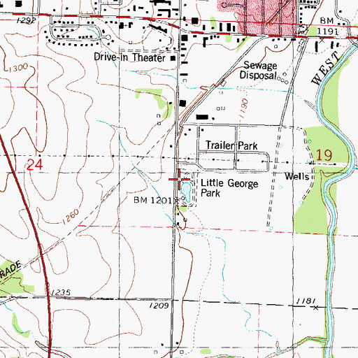 Topographic Map of Little George Park, IA