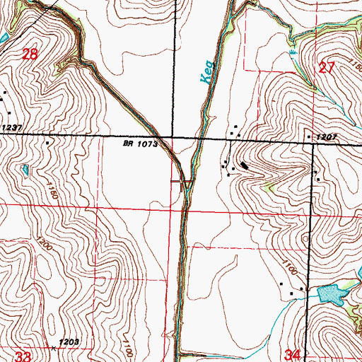 Topographic Map of Little Keg Creek, IA