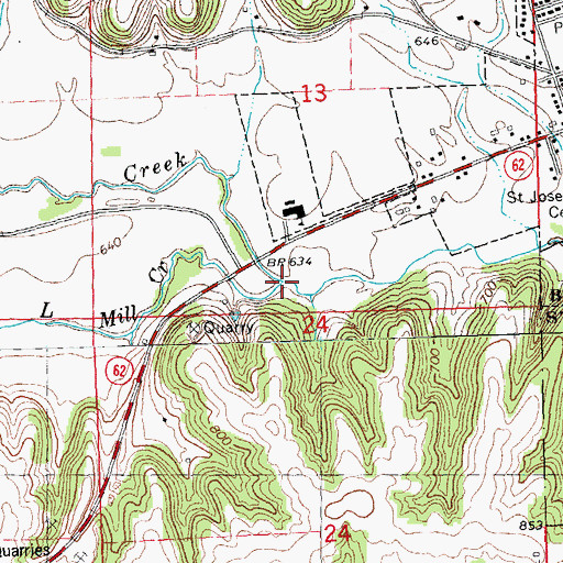 Topographic Map of Little Mill Creek, IA