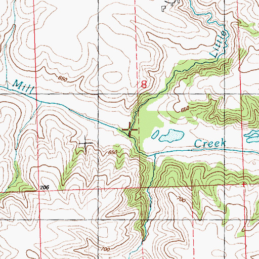 Topographic Map of Little Mill Creek, IA