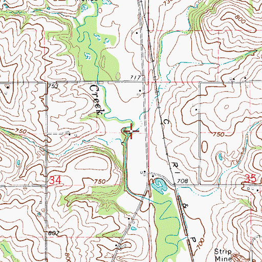 Topographic Map of Little Muchakinock Creek, IA