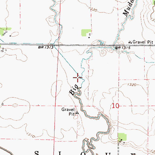 Topographic Map of Little Muddy Creek, IA