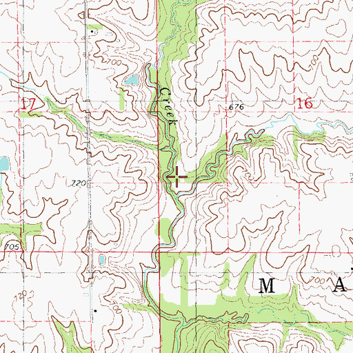 Topographic Map of Little Potomac Creek, IA