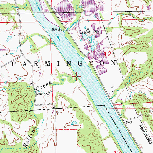 Topographic Map of Little Rollins Creek, IA