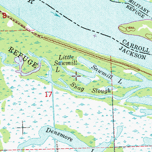 Topographic Map of Little Sawmill Lake, IA