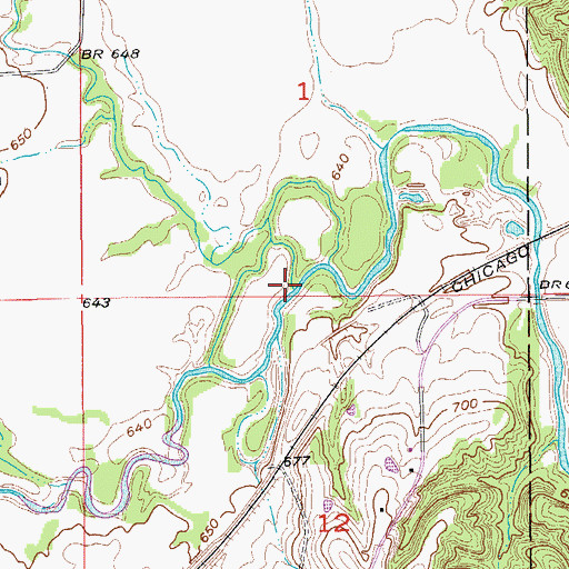 Topographic Map of Little Soap Creek, IA