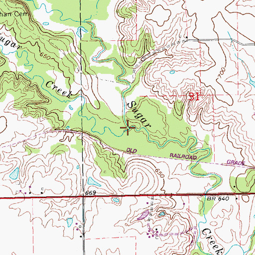 Topographic Map of Little Sugar Creek, IA