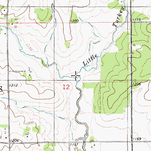 Topographic Map of Little Turkey Creek, IA