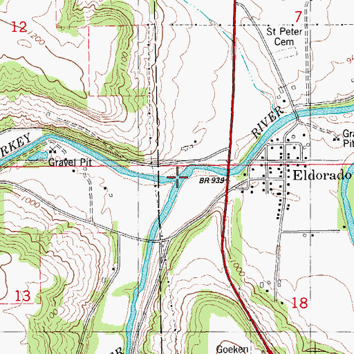 Topographic Map of Little Turkey River, IA