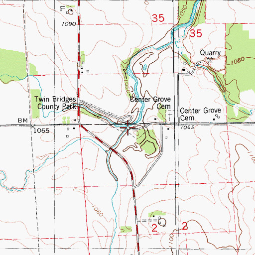 Topographic Map of Little Volga River, IA