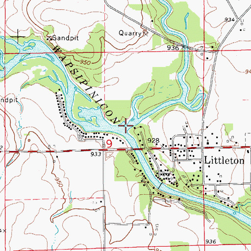 Topographic Map of Little Wapsipinicon River, IA