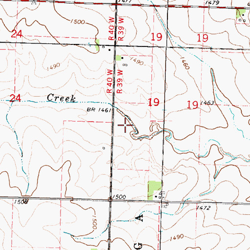 Topographic Map of Little Waterman Creek, IA
