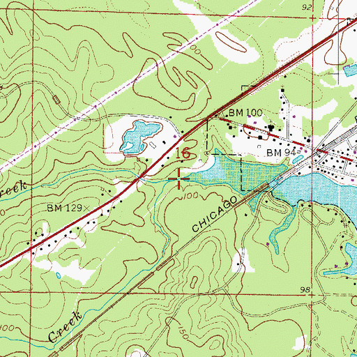 Topographic Map of Amason Creek, AR