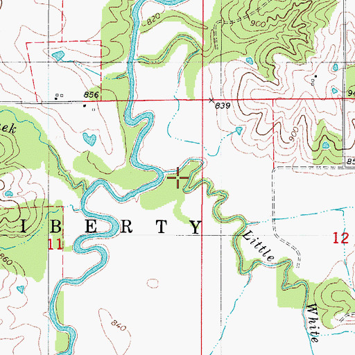 Topographic Map of Little White Breast Creek, IA