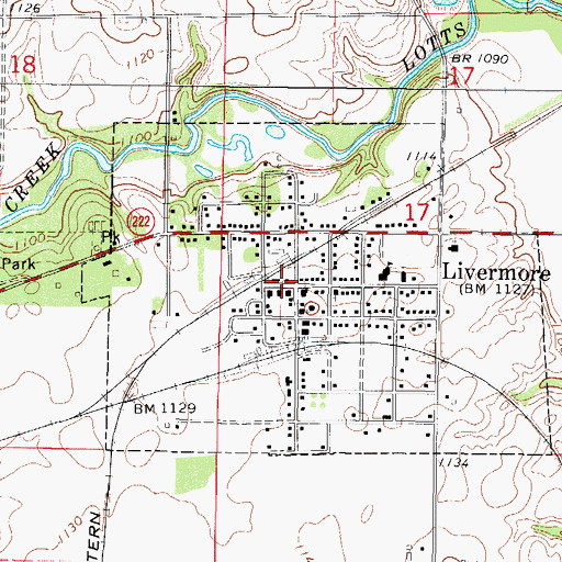 Topographic Map of Livermore, IA