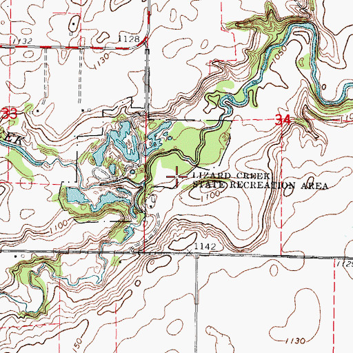 Topographic Map of Lizard Creek State Recreation Area, IA