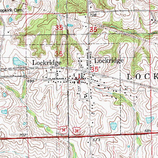 Topographic Map of Lockridge, IA