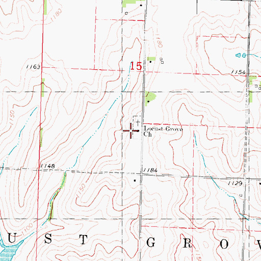 Topographic Map of Locust Grove Church, IA