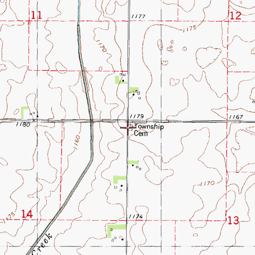 Topographic Map of Logan Township Cemetery, IA