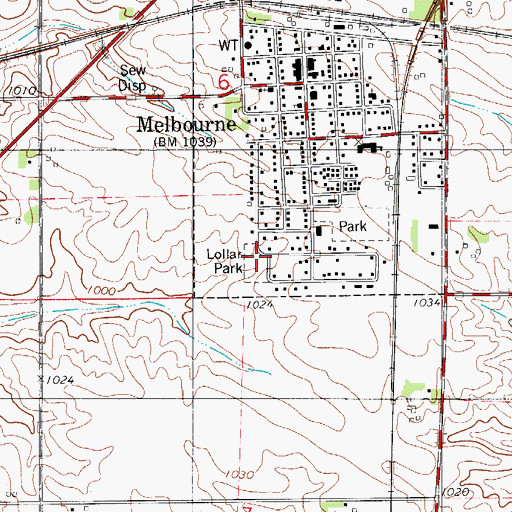 Topographic Map of Lollar Park, IA