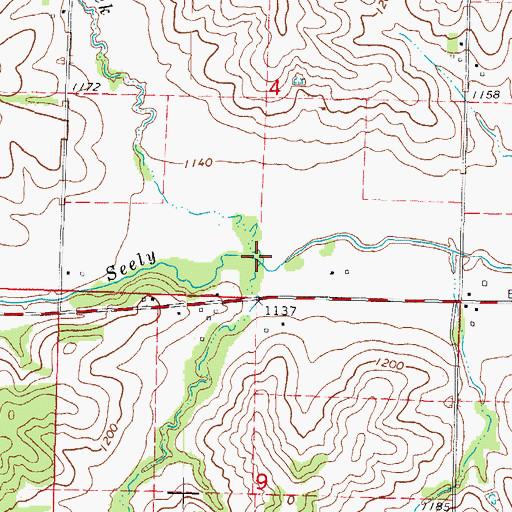 Topographic Map of Lone Grove Creek, IA