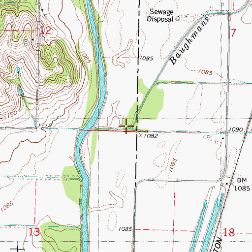 Topographic Map of Lone Tree Branch, IA