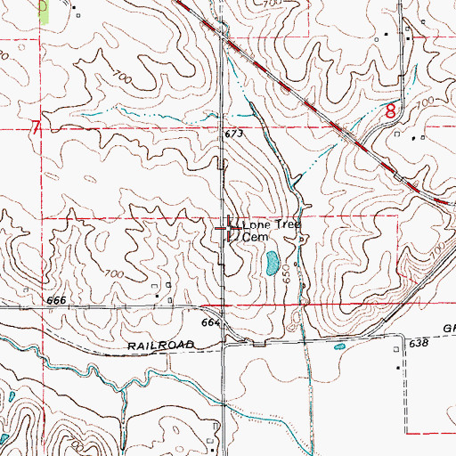 Topographic Map of Lone Tree Cemetery, IA
