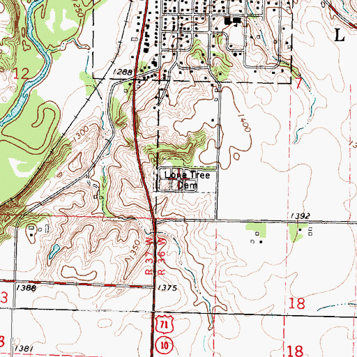 Topographic Map of Lone Tree Cemetery, IA