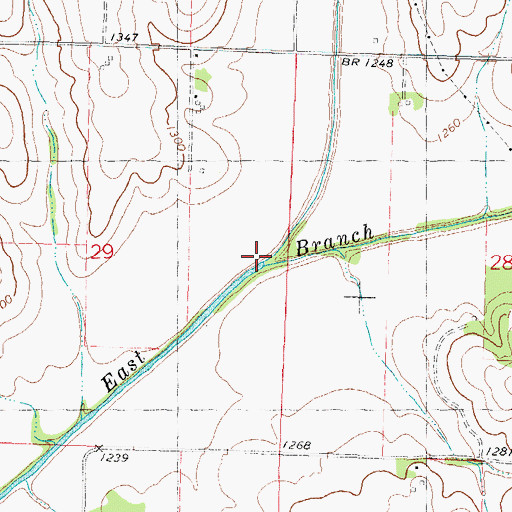 Topographic Map of Long Branch, IA