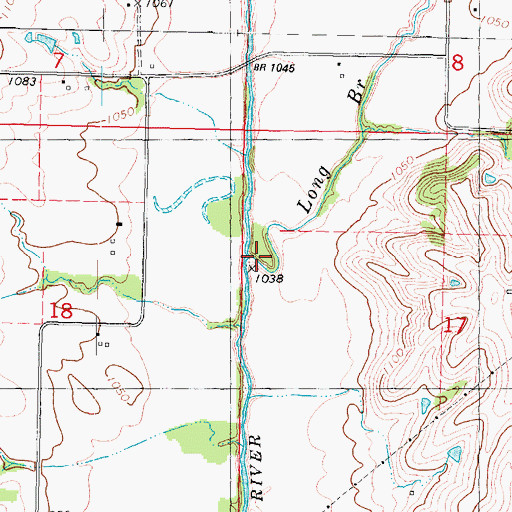 Topographic Map of Long Branch, IA