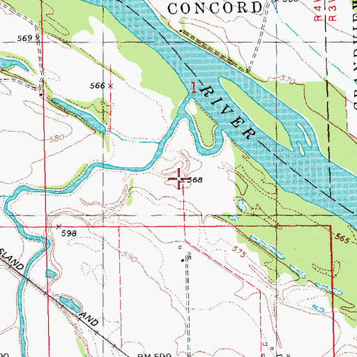 Topographic Map of Long Creek, IA