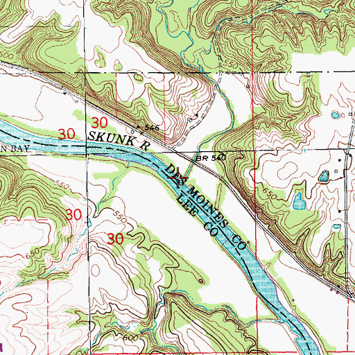 Topographic Map of Long Creek, IA