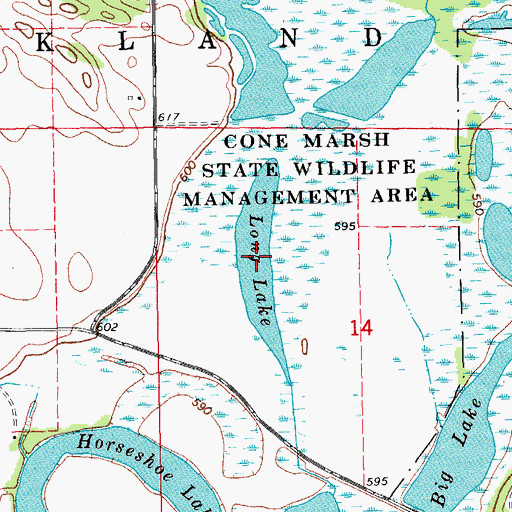 Topographic Map of Long Lake, IA