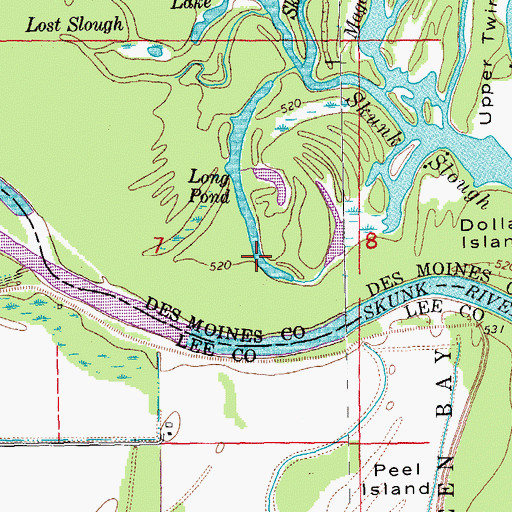 Topographic Map of Long Pond, IA